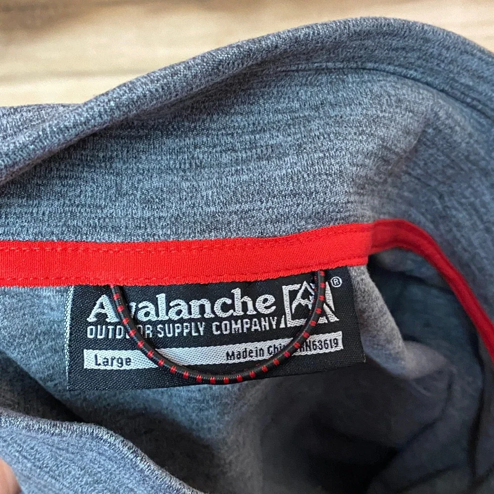 Avalanche Outdoor Supply Mens Quarter Zip Pullover Heather Grey Large NEW - Picture 2 of 8